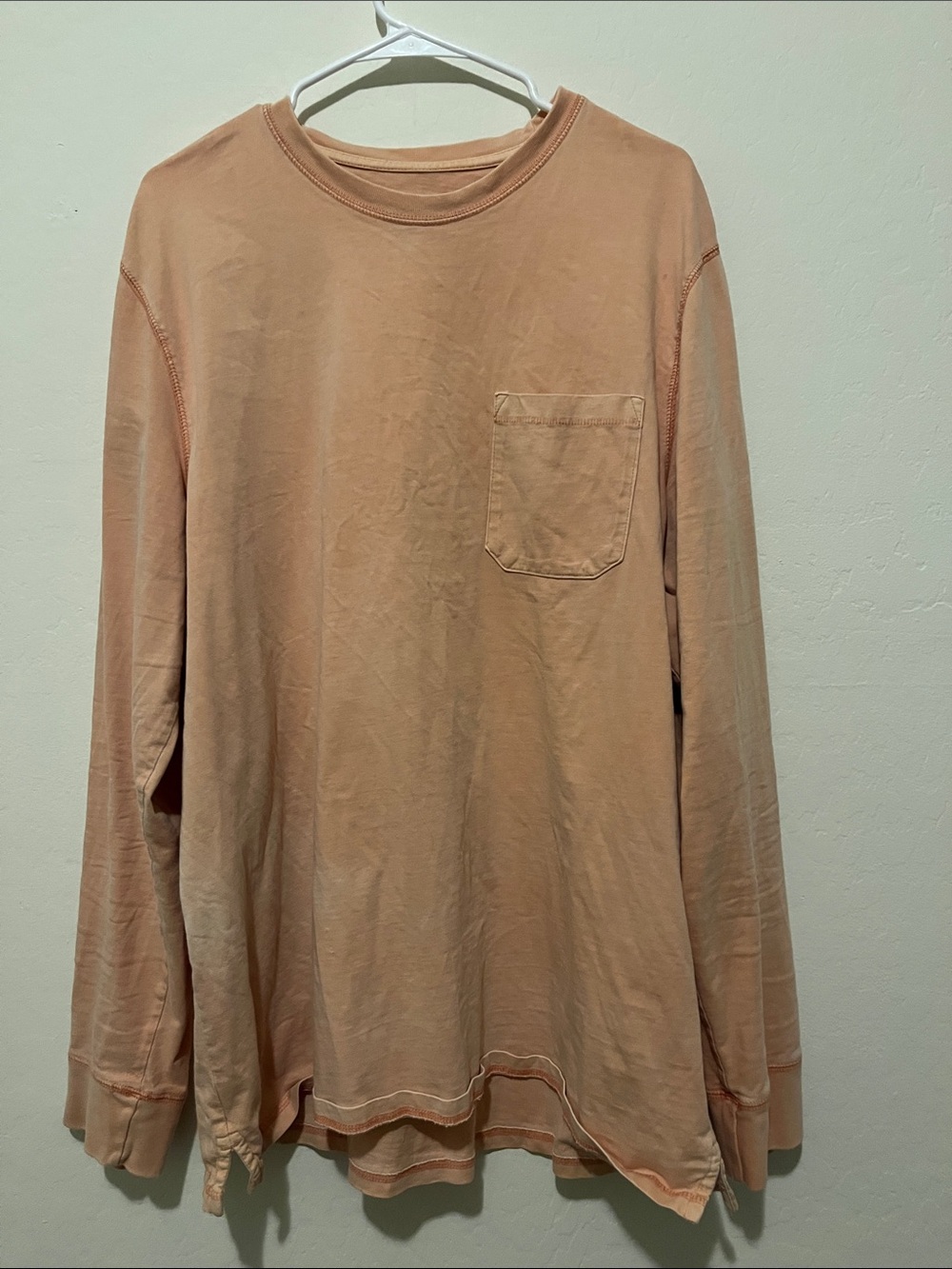 Goodfellow & Co Long Sleeve Pocket Tee in Peachy Beige
